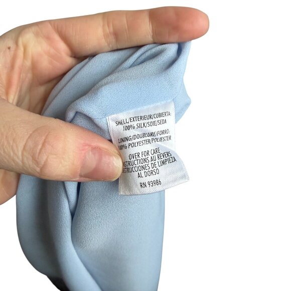 Vintage Floral Silk A Line Maxi Dress Sz 0 Blue - Picture 6 of 6